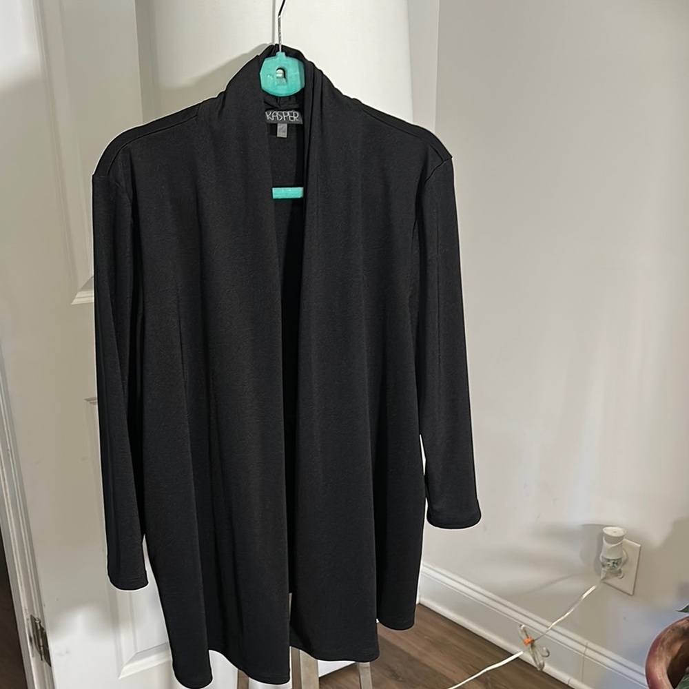Black Open-Front Women's Cardigan Jacket
